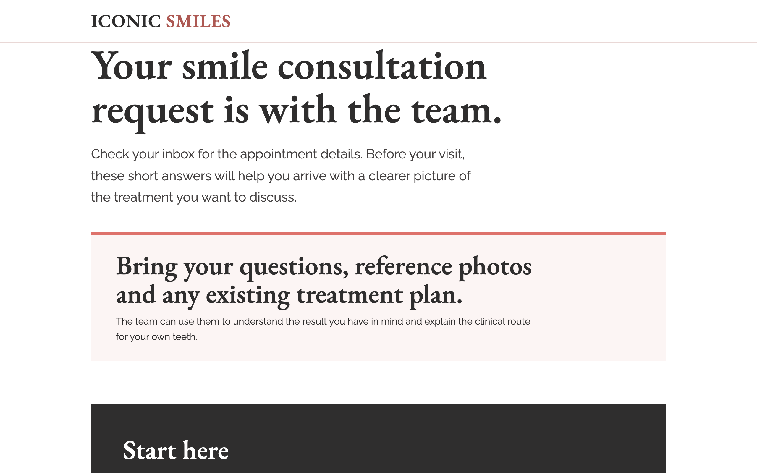 Confirmation page preview